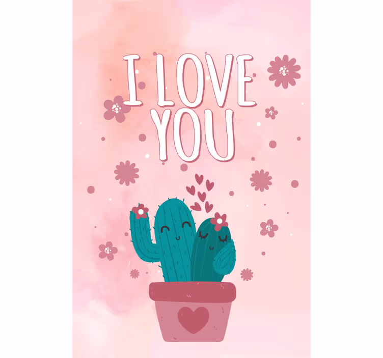 Stores pour couples Beau cactus de la saint valentin - TenStickers