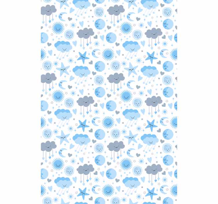 Store enrouleur nuage motif étoilé bleu - TenStickers