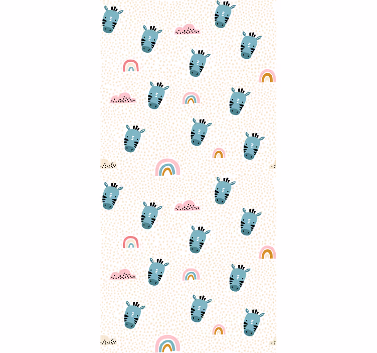 Store enrouleur chambre enfant zèbres bleus et arcs-en-ciel - TenStickers