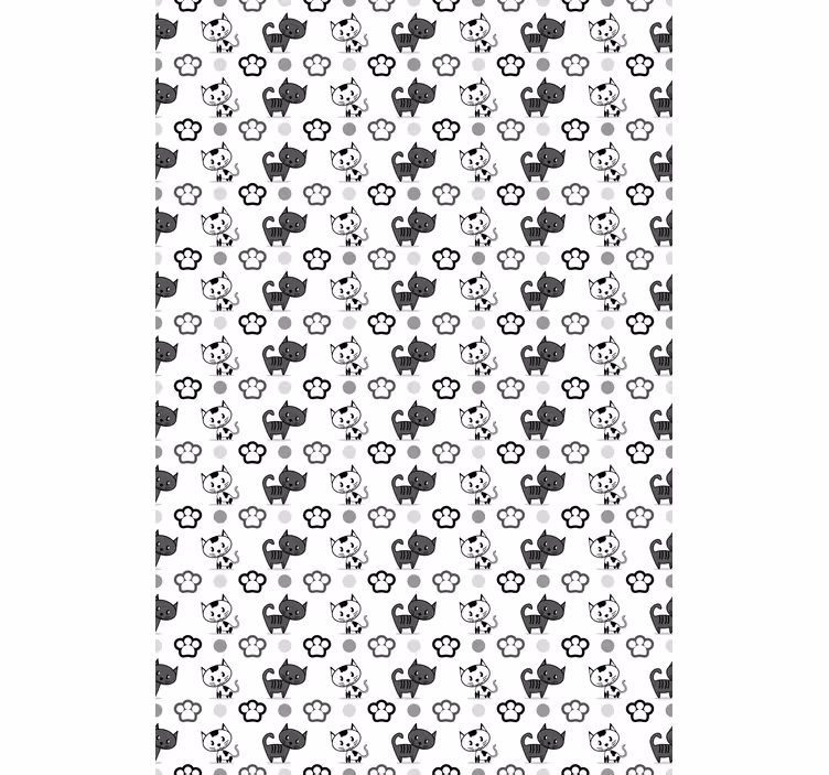 Store enrouleur animaux chats gris et blancs - TenStickers