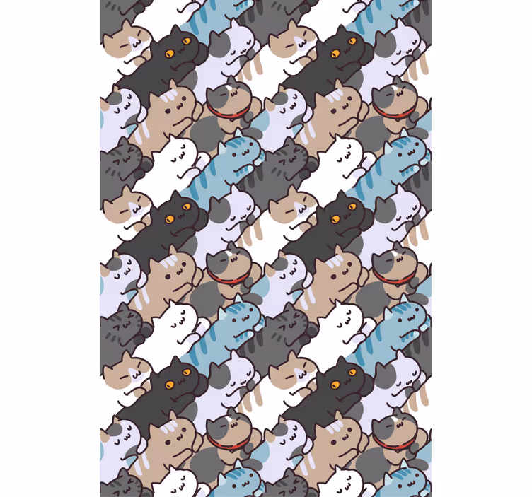 Stores enfants sticker de sommeil de chats mignons - TenStickers