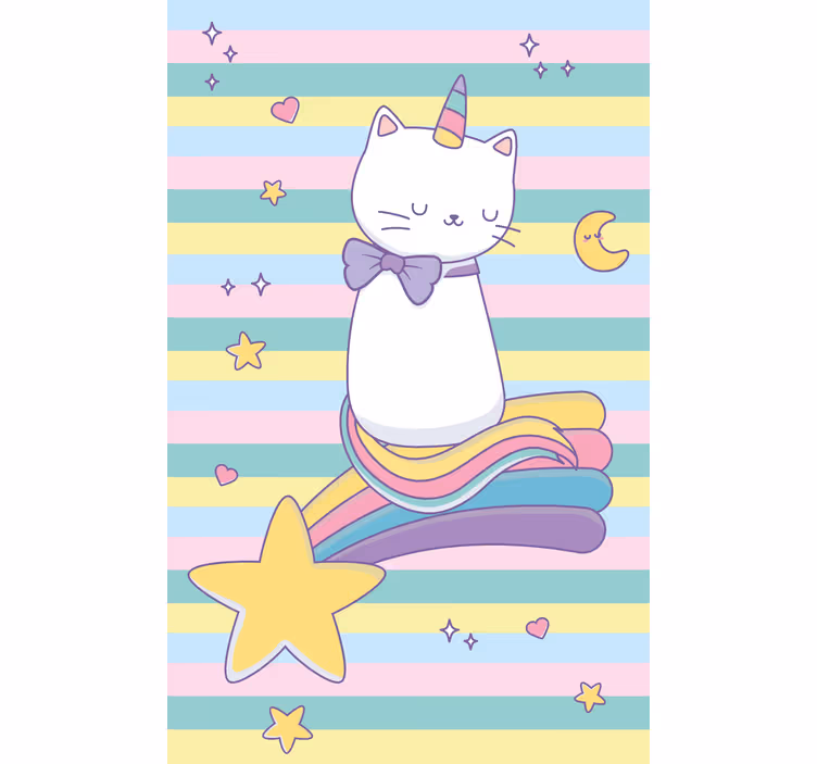Store enrouleur chambre enfant chat licorne magique - TenStickers