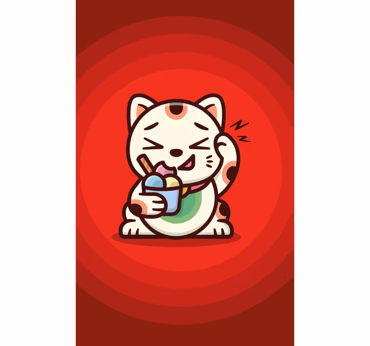 Store enrouleur amusant chat appréciant les friandises - TenStickers
