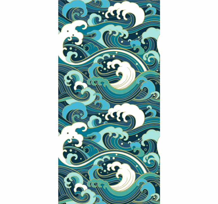 Store enrouleur original vagues art nouveau - TenStickers