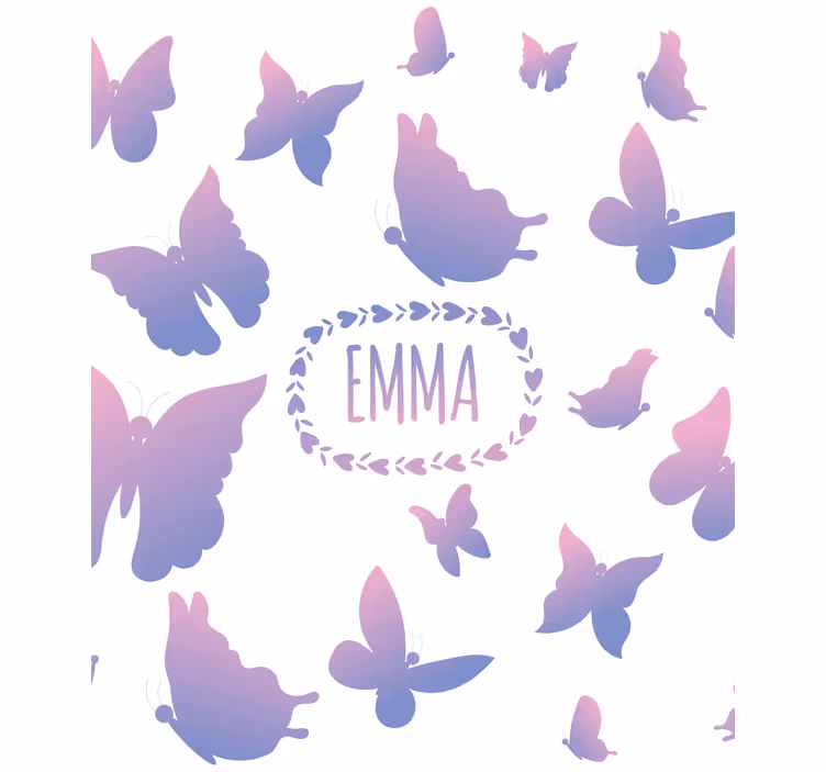 Stores avec des dessins Papillons violets avec nom - TenStickers