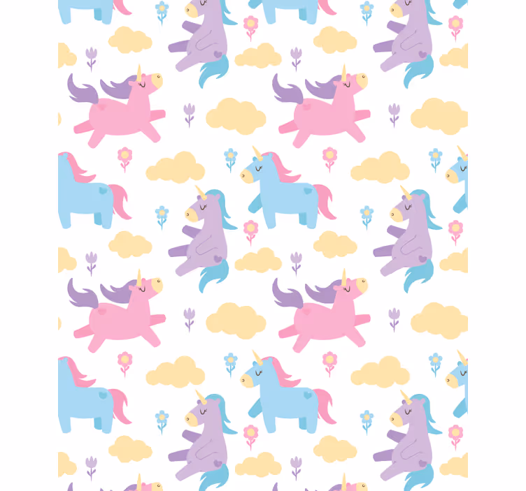 Store enrouleur chambre enfant licornes et nuages - TenStickers