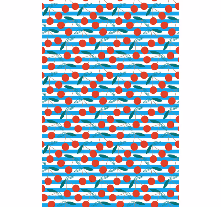 Stores avec fruits et légumes Rayures bleu cerise - TenStickers