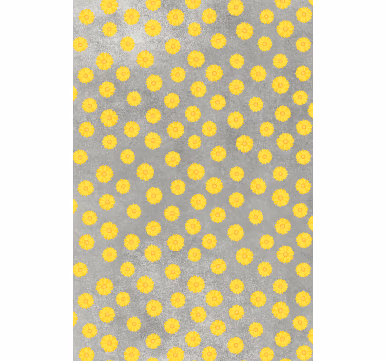 Store enrouleur fleurs et plantes motif gris et jaune - TenStickers
