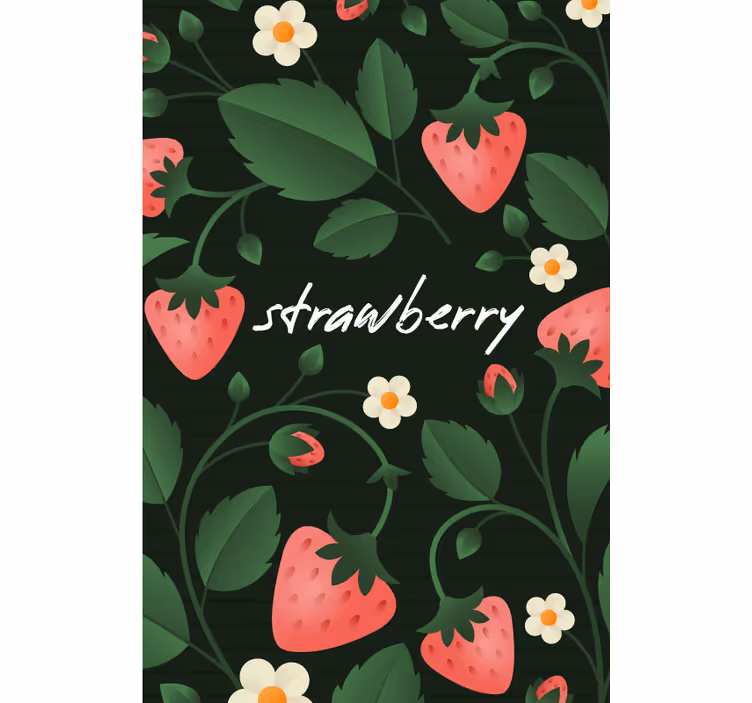 Store enrouleur fruits et légumes motif floral de fraise - TenStickers