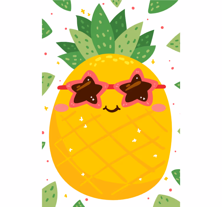 Store enrouleur cuisine ananas avec de soleil roses - TenStickers