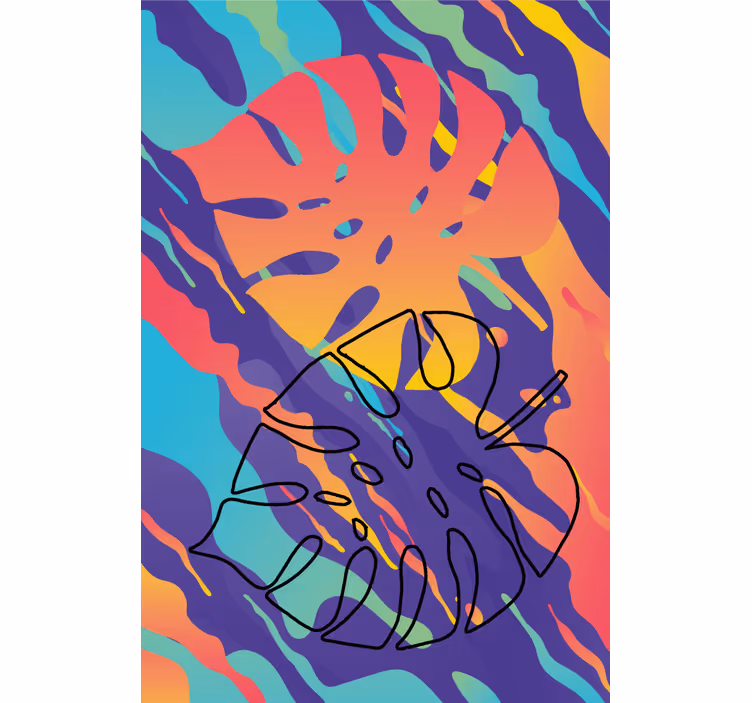 Store enrouleur moderne motifs de feuilles abstraits - TenStickers