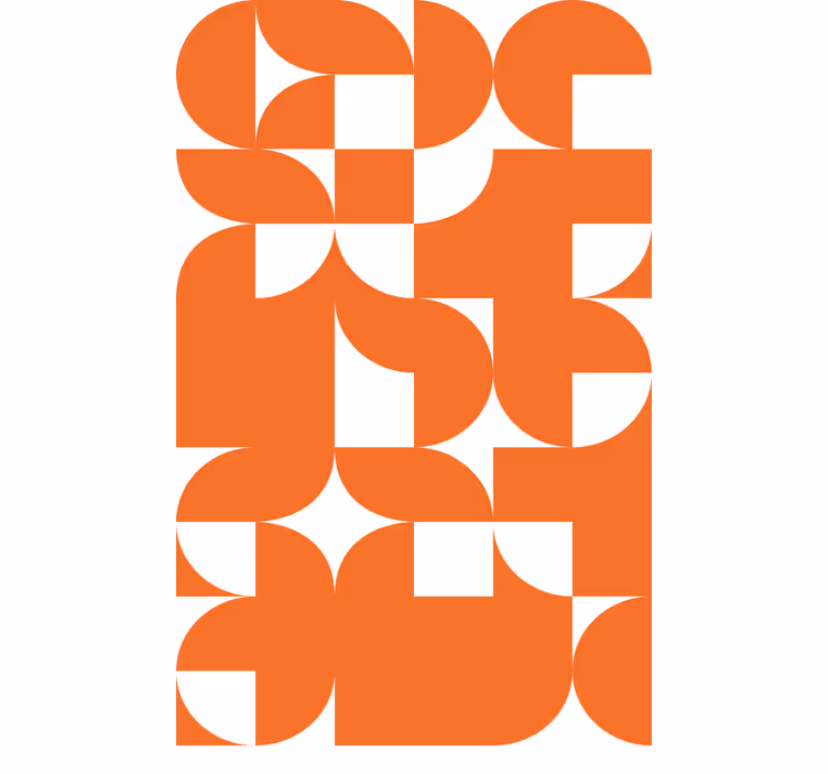 Store enrouleur moderne motifs géométriques orange - TenStickers