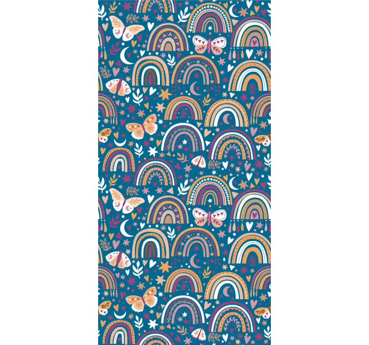 Store enrouleur chambre enfant arc-en-ciel et papillons - TenStickers