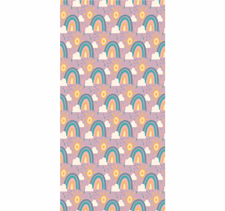 Store enrouleur chambre enfant arcs-en-ciel et soleils - TenStickers