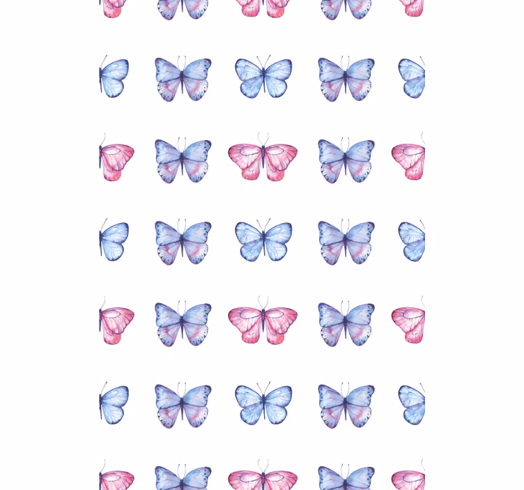 Store enrouleur papillons ailes bleues et roses - TenStickers