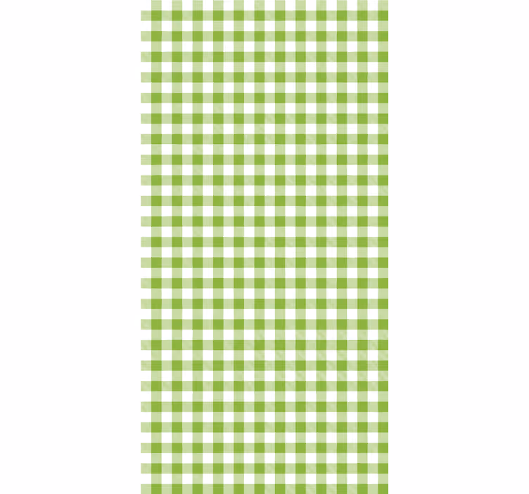 Store enrouleur cuisine motif à carreaux verts - TenStickers
