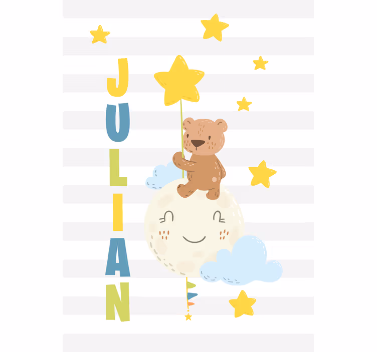 Store enrouleur chambre enfant ours tenant une étoile - TenStickers