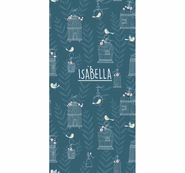 Store enrouleur chambre enfant cages à oiseaux bleues - TenStickers