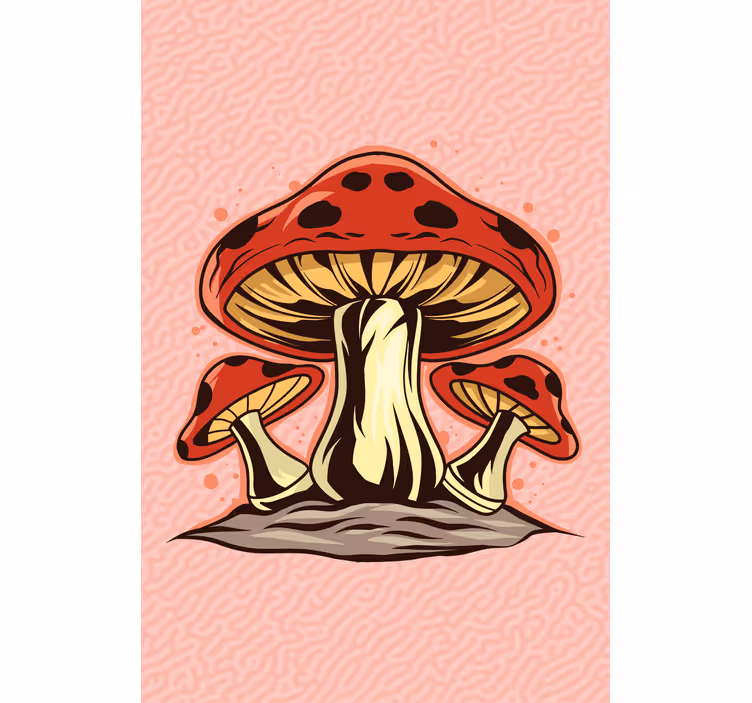 Store enrouleur fleurs et plantes trio de champignons vifs - TenStickers