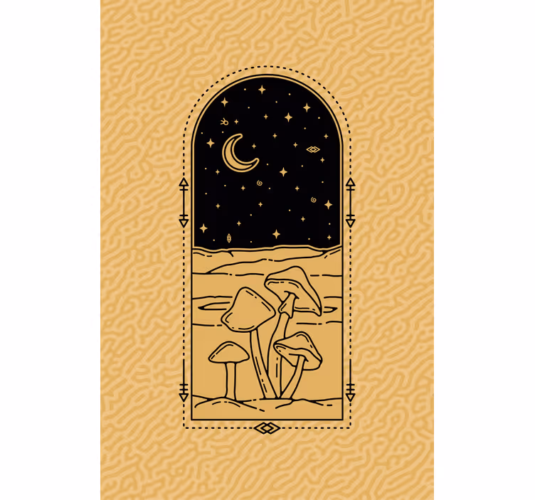 Store enrouleur animaux scène de champignons nocturne - TenStickers