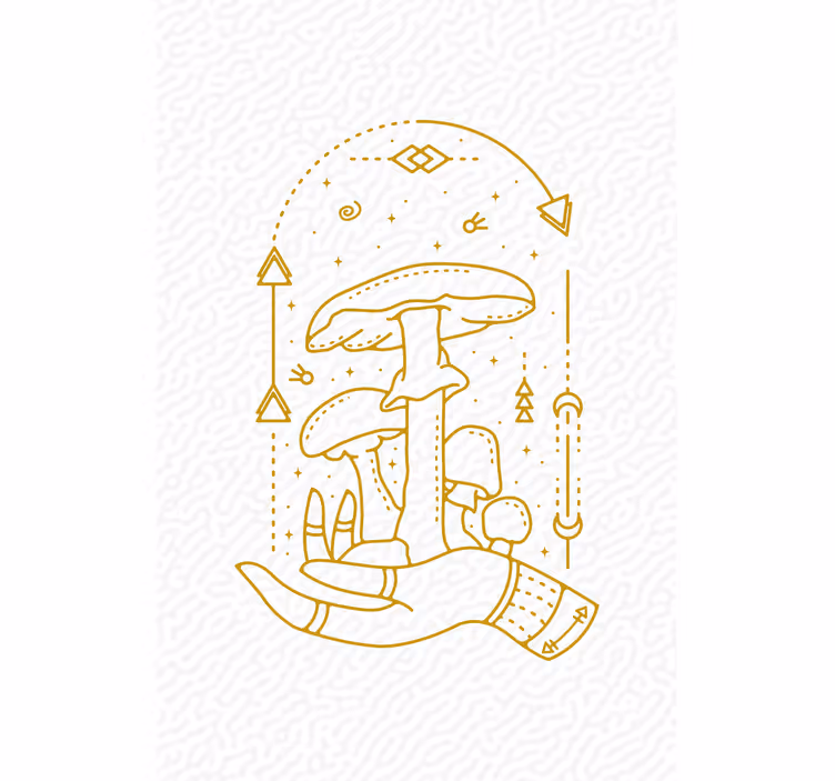 Store enrouleur fleurs et plantes main champignon - TenStickers