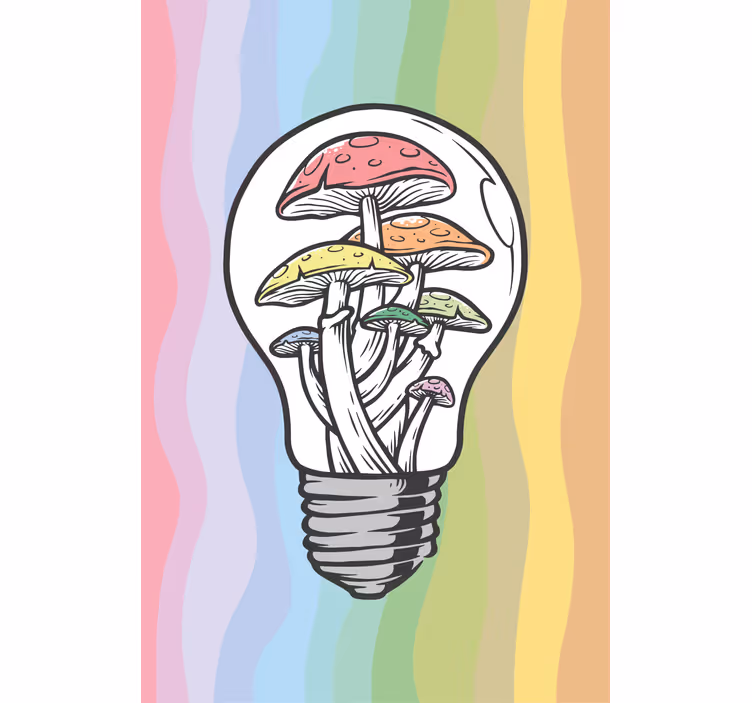 Store enrouleur fleurs et plantes ampoule à champignon art - TenStickers