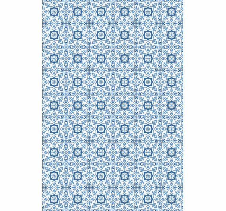 Store enrouleur salle de bain tuiles bleues complexes - TenStickers