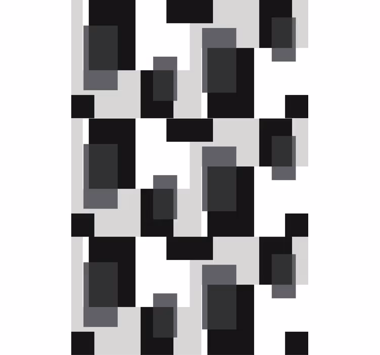 Store enrouleur salon blocs de couleur noir et blanc - TenStickers