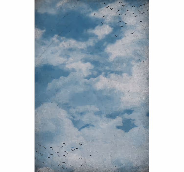 Store enrouleur nuage ciel avec des oiseaux - TenStickers