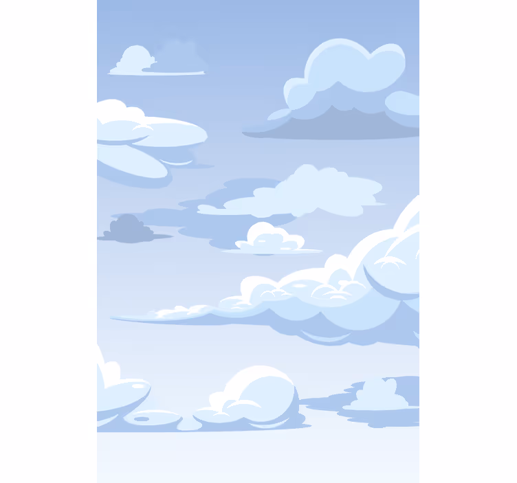 Store enrouleur nuage motif dessin bleu - TenStickers