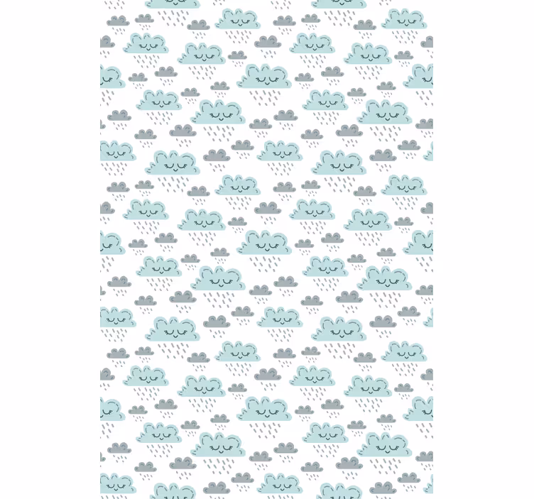 Store enrouleur nuage motif pluvieux bleu - TenStickers