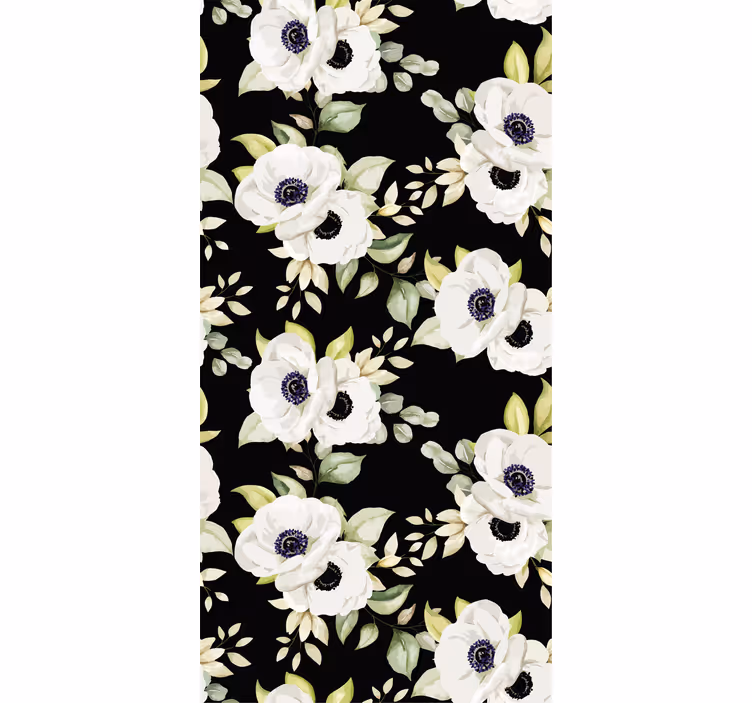 Store enrouleur fleur fleurs blanches élégantes - TenStickers