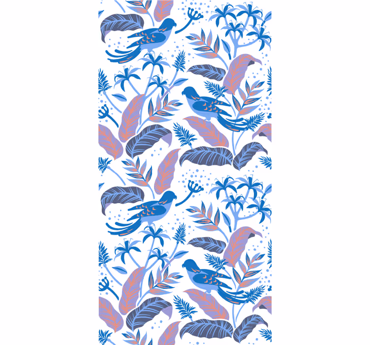 Store enrouleur fleurs et plantes oiseaux tropicaux - TenStickers