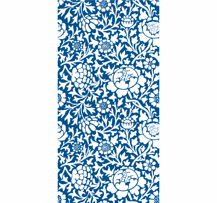 Store enrouleur fleur motif vintage bleu - TenStickers