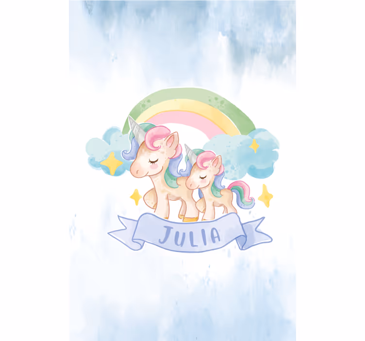 Store enrouleur chambre enfant aventure de licorne - TenStickers