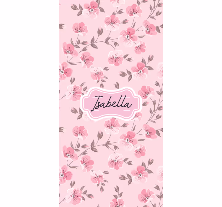 Store enrouleur chambre enfant fleurs de cerisier avec nom - TenStickers