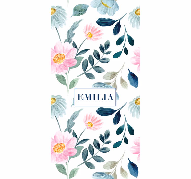 Store enrouleur fleurs et plantes fleur florale avec nom - TenStickers