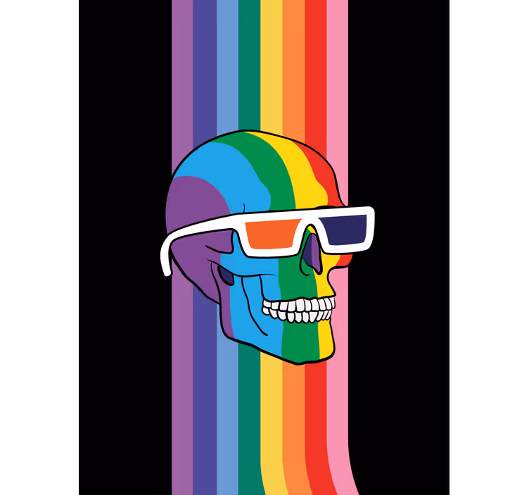 Store enrouleur geek nuances de crâne arc-en-ciel - TenStickers