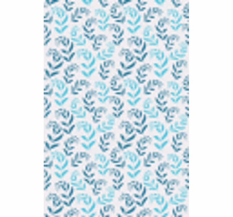 Store enrouleur fleurs et plantes motif feuilles bleues - TenStickers