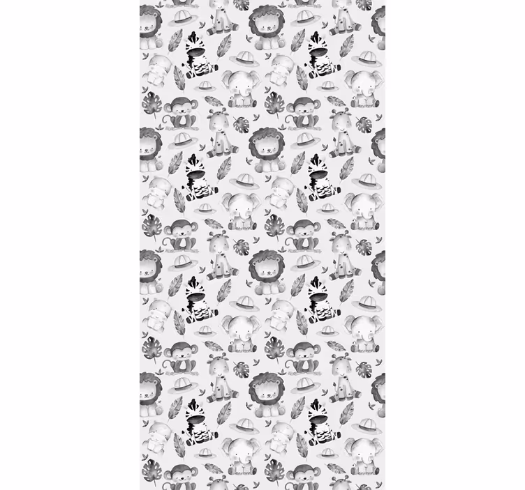 Store enrouleur chambre enfant bébés animaux gris - TenStickers