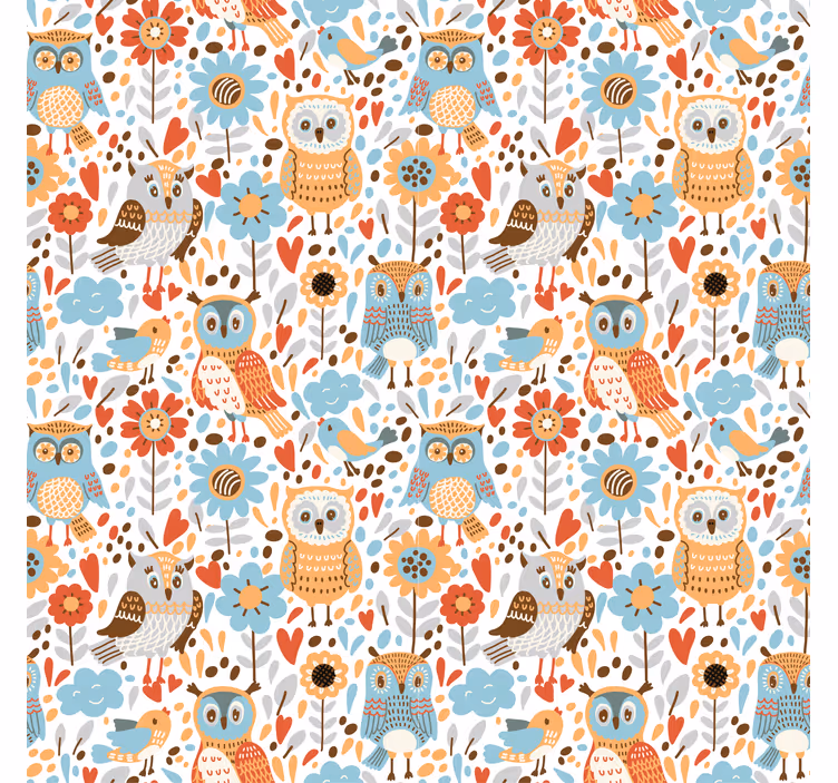 Store enrouleur animaux charmant motif de hibou - TenStickers