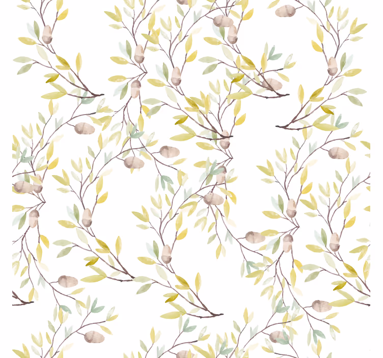Stores motif de feuilles vertes aquarelle - TenStickers