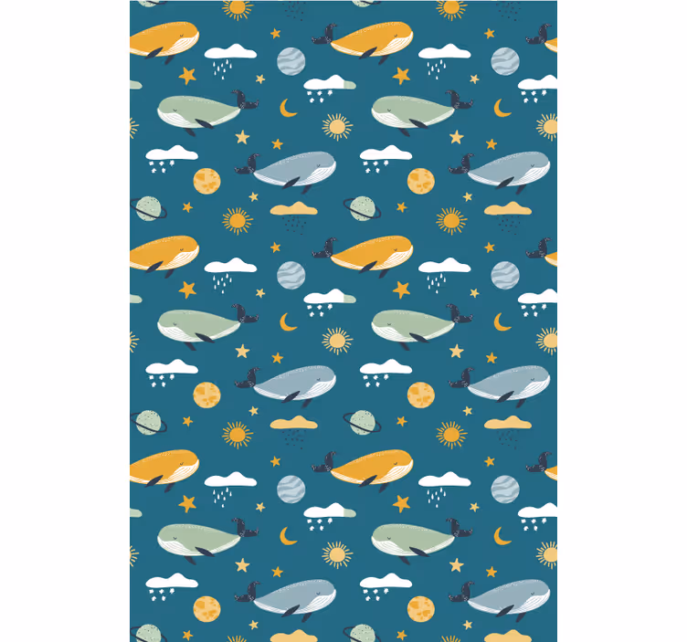 Store enrouleur chambre enfant motif de baleines - TenStickers