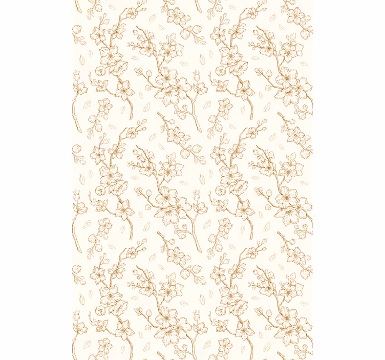 Store enrouleur fleurs et plantes motif fleuri beige simple - TenStickers