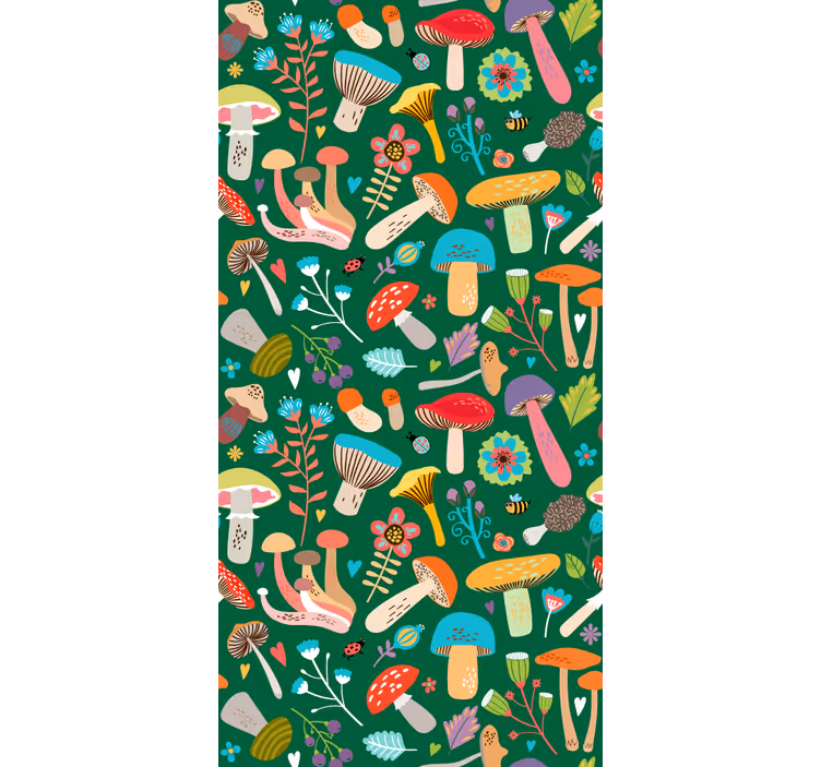 Store enrouleur fleurs et plantes motif champignon vibrant - TenStickers