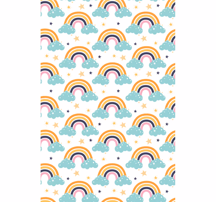 Store enrouleur chambre enfant arcs-en-ciel et nuages - TenStickers