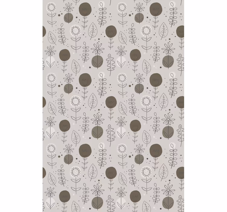Store enrouleur fleurs et plantes thème gris élégant - TenStickers