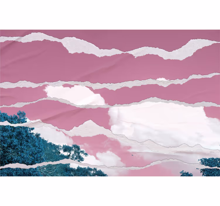 Store enrouleur nuage horizon rose nuageux - TenStickers