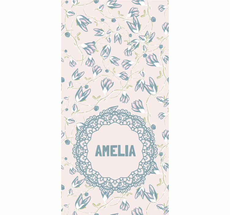 Store enrouleur chambre ado nom avec un délicat motif floral - TenStickers