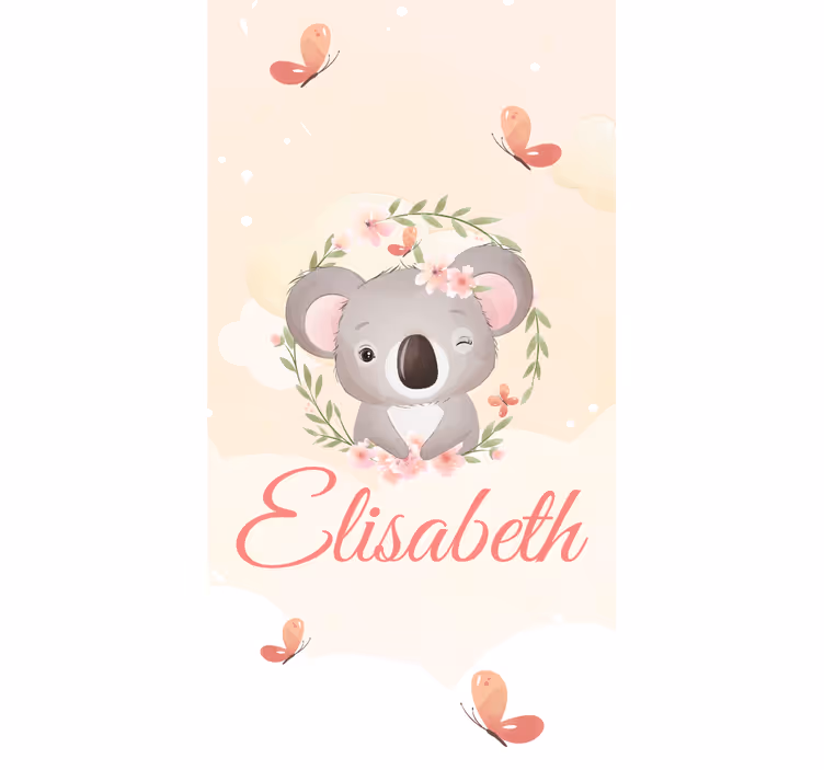 Store enrouleur chambre enfant bébé koala avec nom - TenStickers